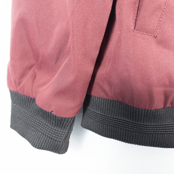 Sandbank Slim Fit Softshell Flight Bomber Jacket Mens Medium Maroon Red Full Zip - Picture 11 of 13